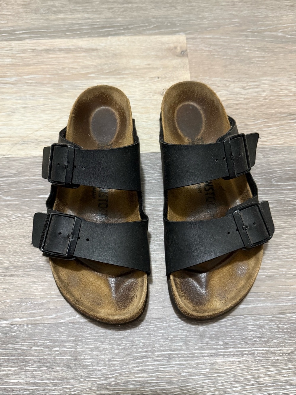Birkenstock Black Two-Buckle Slide Sandals